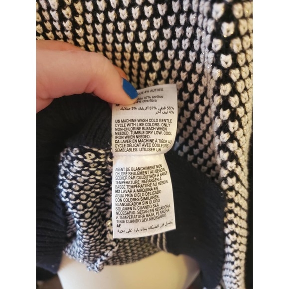 NWT Charter Club Sparkle White Polka Dot 1x Sweater - Picture 2 of 6